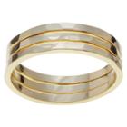 Women's Journee Collection Hammered Trio Ring Set In Sterling Silver - Gold,