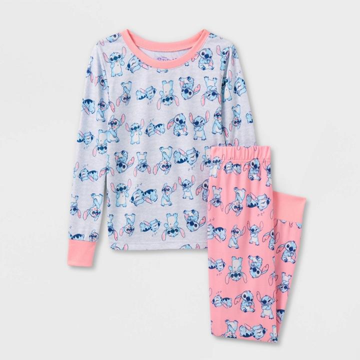 Girls' Lilo & Stitch 2pc Hacci Pajama