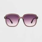 Women's Shiny Plastic Square Sunglasses- Universal Thread Purple