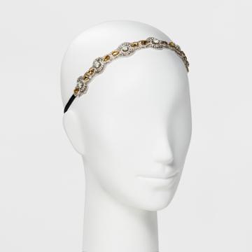 Pink Pewter Headband - Gold, Women's, Bright Gold