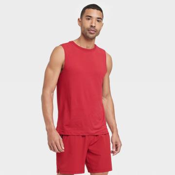 Men's Sleeveless Performance T-shirt - All In Motion Pomegranate Red