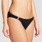 Women's Ring Side Rib Cheeky Bikini Bottom - Xhilaration Black