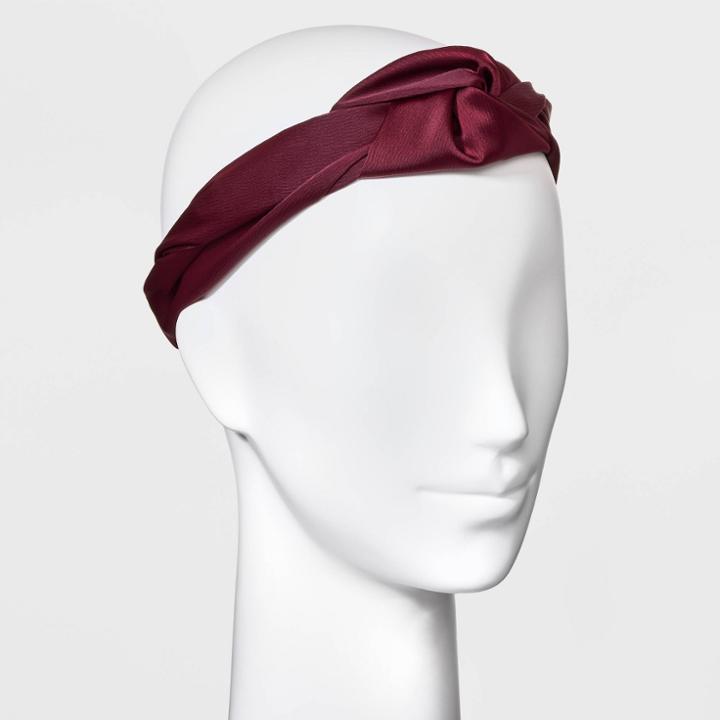 Satin Topknot Headwrap - A New Day Burgundy