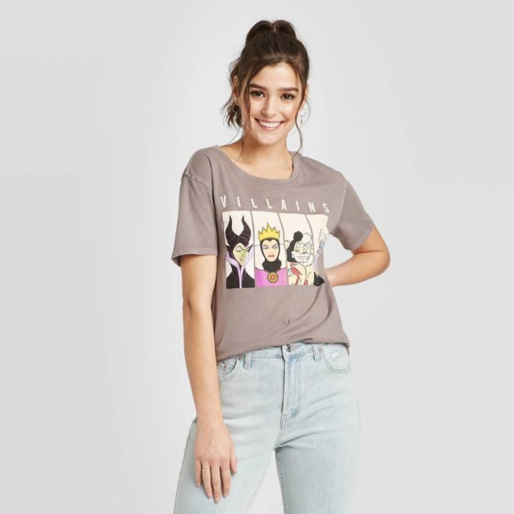 Women's Disney Villains Short Sleeve T-shirt (juniors') - Gray