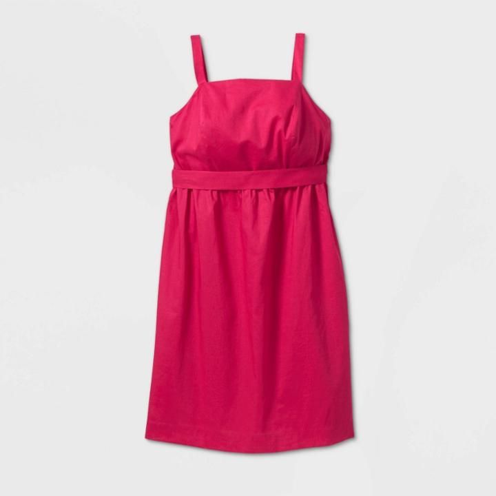 Women's Plus Size Tank Dress With Belt - Ava & Viv Pink X, Women's