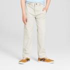 Boys' Flat Front Straight Fit Uniform Chino Pants - Cat & Jack Gray 18 Husky, Tumbleweed