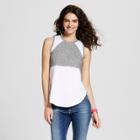 S&p By Standards & Practices Women's Mixed Media Mesh French Terry Sleeveless Top - S&p By Standards And Practices White
