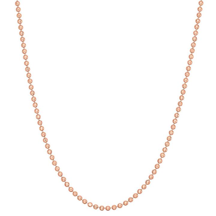 Tiara Rose Gold Over Silver 18 Diamond-cut Ball Chain Necklace, Size: