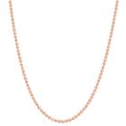 Tiara Rose Gold Over Silver 18 Diamond-cut Ball Chain Necklace, Size: