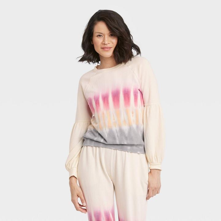 Women's Sweatshirt - Knox Rose Off-white Tie-dye