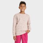 Kids' Pullover Crew Fleece Top - Cat & Jack Beige