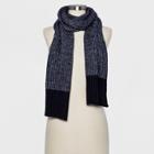 Women's Striped Marled Ribbed Oblong Scarf - Universal Thread Navy (blue)