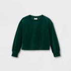 Girls' Velour Pullover Sweatshirt - Cat & Jack Green