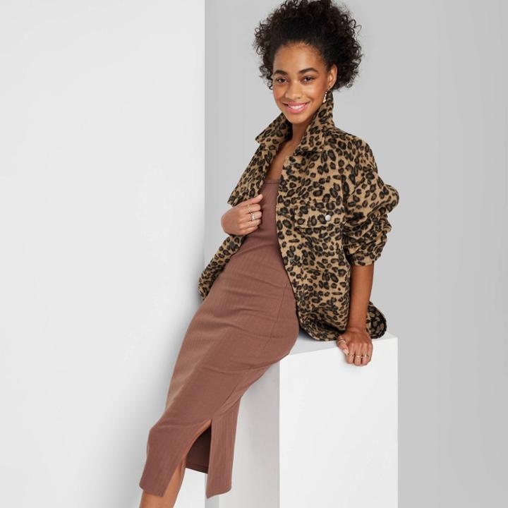 Women's Sleeveless Knit Bodycon Dress - Wild Fable Brown Xxs