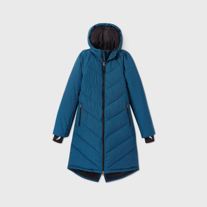Women's Mid-length Puffer Jacket - All In Motion Teal