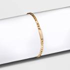 Gold Plated Initial 'x' Bar Figaro Chain Bracelet - A New Day Gold