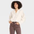 Women's Long Sleeve Relaxed Fit Everyday Blouse - Universal Thread White