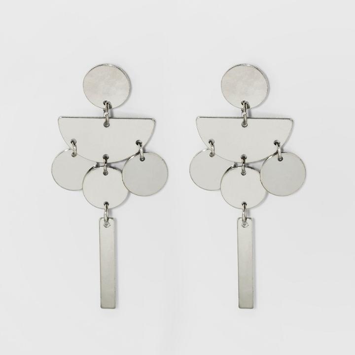 Round, Half Moon And Bar Cluster Earrings - A New Day Dark