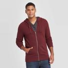 Men's Regular Fit Full Zip Fleece Hoodie - Goodfellow & Co Red
