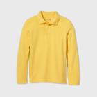 Boys' Long Sleeve Interlock Uniform Polo Shirt - Cat & Jack Yellow
