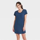 Women's Beautifully Soft Short Sleeve Nightgown - Stars Above Navy Blue