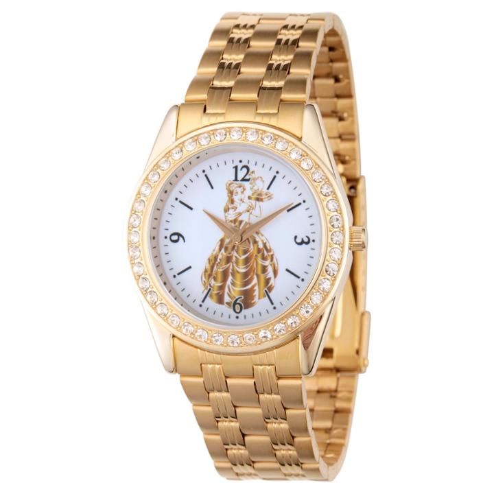 Women's Disney Princess Belle Gold Alloy Glitz Watch - Gold