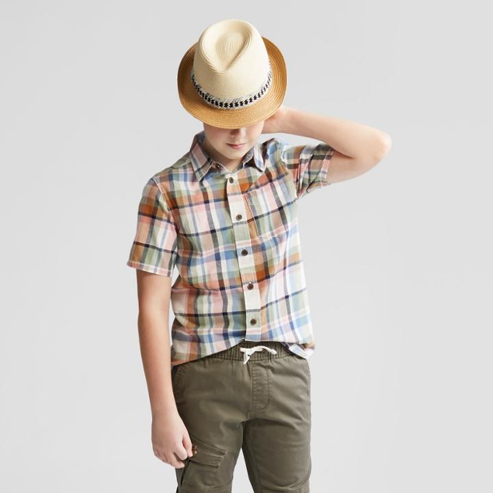 Boys' Short Sleeve Button-down Shirt - Cat & Jack Orange
