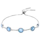 Target Adjustable Bracelet With Crystals From Swarovski In Silver Plate - Blue/gray