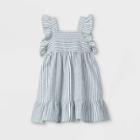 Toddler Girls' Striped Ruffle Sleeve Dress - Cat & Jack Blue/white