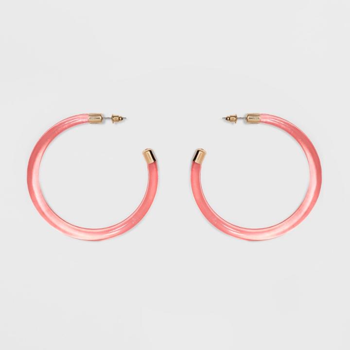 Thick Large Open Trans Hoop Earrings - A New Day Red
