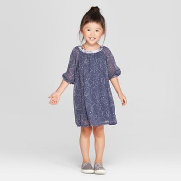 Toddler Girls' Constellation Dress - Genuine Kids From Oshkosh Metallic Blue