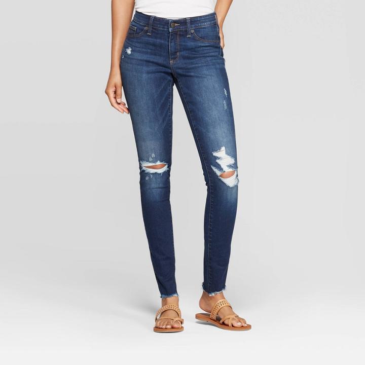 Target Women's Mid-rise Distressed Jeggings - Universal Thread Dark Wash