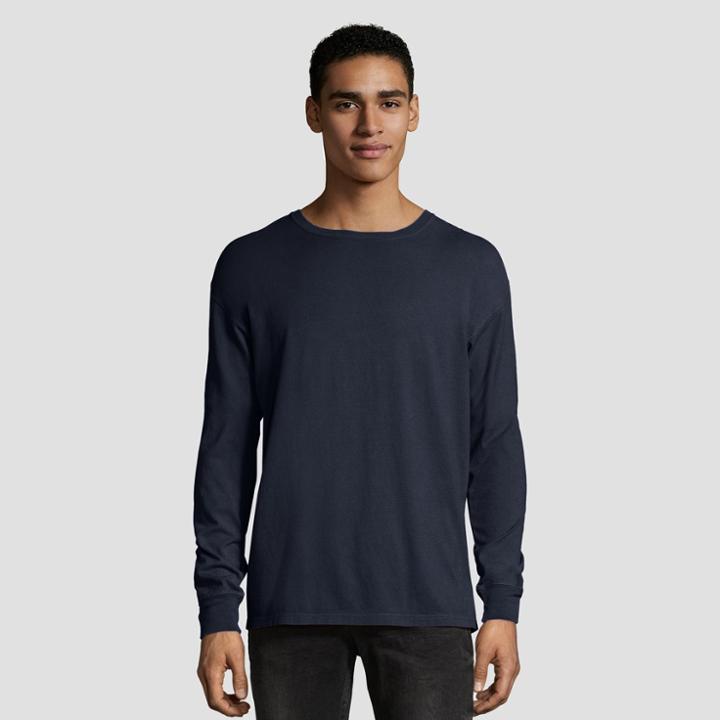 Hanes 1901 Men's Long Sleeve T-shirt - Navy (blue)
