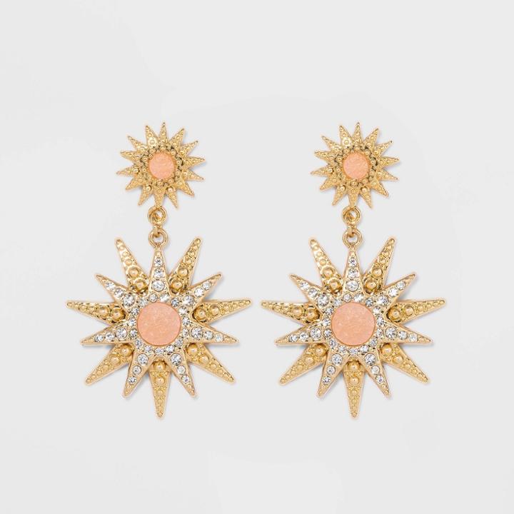 Sugarfix By Baublebar Celestial Drop Earrings - Blush Pink/gold, Women's