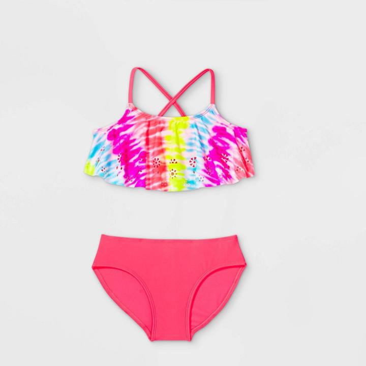 Girls' Rainbow Tie-dye Bikini Set - Cat & Jack Pink