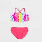 Girls' Rainbow Tie-dye Bikini Set - Cat & Jack Pink