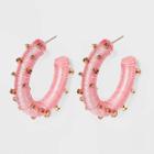 Sugarfix By Baublebar Studded Hoop Earrings - Pink