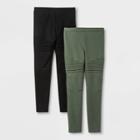 Girls' 2pk Moto Leggings - Art Class Black/olive