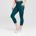 Women's Embrace Laser Cut High-waisted Capri Leggings - C9 Champion Dark Green