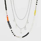 Star And Love Charm Layered Chain Necklace Set 3pc - Wild Fable