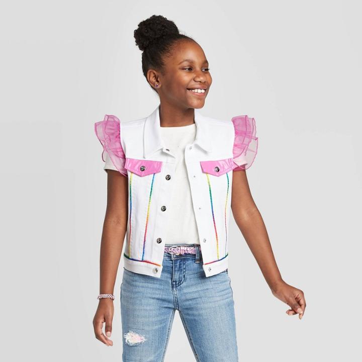 Girls' Jojo's Closet Vest - White