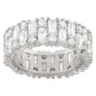 Target 4.42 Ct. T.w. Emerald And Round Cut Cubic Zirconia Band In Sterling Silver -