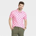 Men's Printed Short Sleeve Performance Polo Shirt - Goodfellow & Co Pink