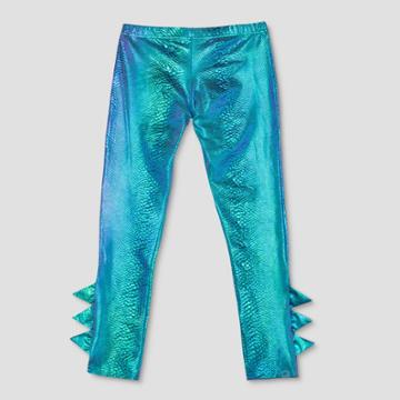 Girls' Jurassic World Dino Texture Leggings - Teal