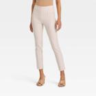 Women's High-rise Slim Fit Ankle Pants - A New Day Cream Striped 2, Ivory