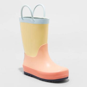Toddler Girls' Ali Colorblock Rain Boots - Cat & Jack Orange