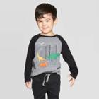 Toddler Boys' Dinosaur City Graphic Long Sleeve T-shirt - Cat & Jack Gray