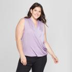 Women's Plus Size V-neck Tank - A New Day Lavender