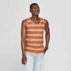 Men's Striped Regular Fit Tank Top - Goodfellow & Co Jovial Orange