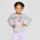 Toddler Girls' Long Sleeve 'shapes' Graphic T-shirt - Cat & Jack Gray